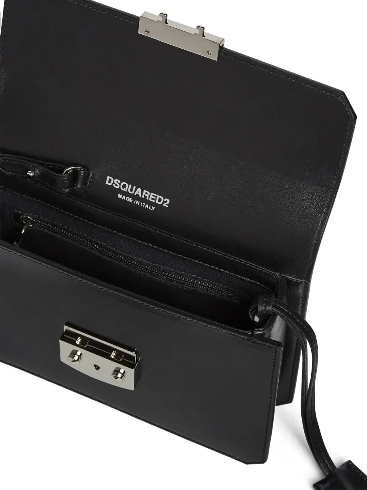 DSQUARED2 ロゴ刻印入りレザークラッチバッグ - ブラック - 画像4