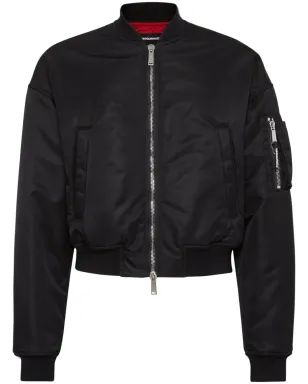 DSQUARED2 クロップド ボンバー ジャケット - ブラック - サムネイル1