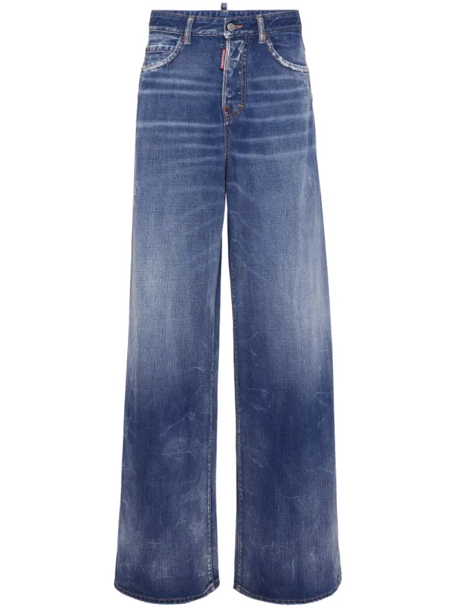 Dsquared2 DSQUARED2 ハイライズ ワイドレッグ ジーンズ - ブルーの商品画像