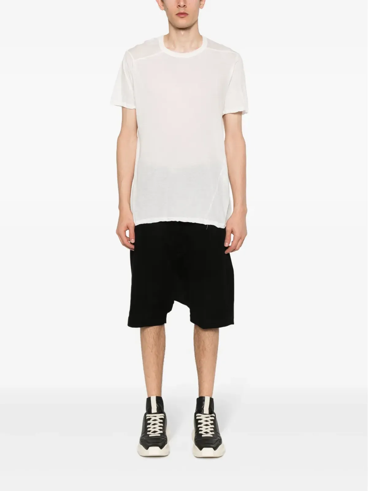 Rick Owens DRKSHDW レベル コットン セミシアー Tシャツ - ホワイト - 画像2