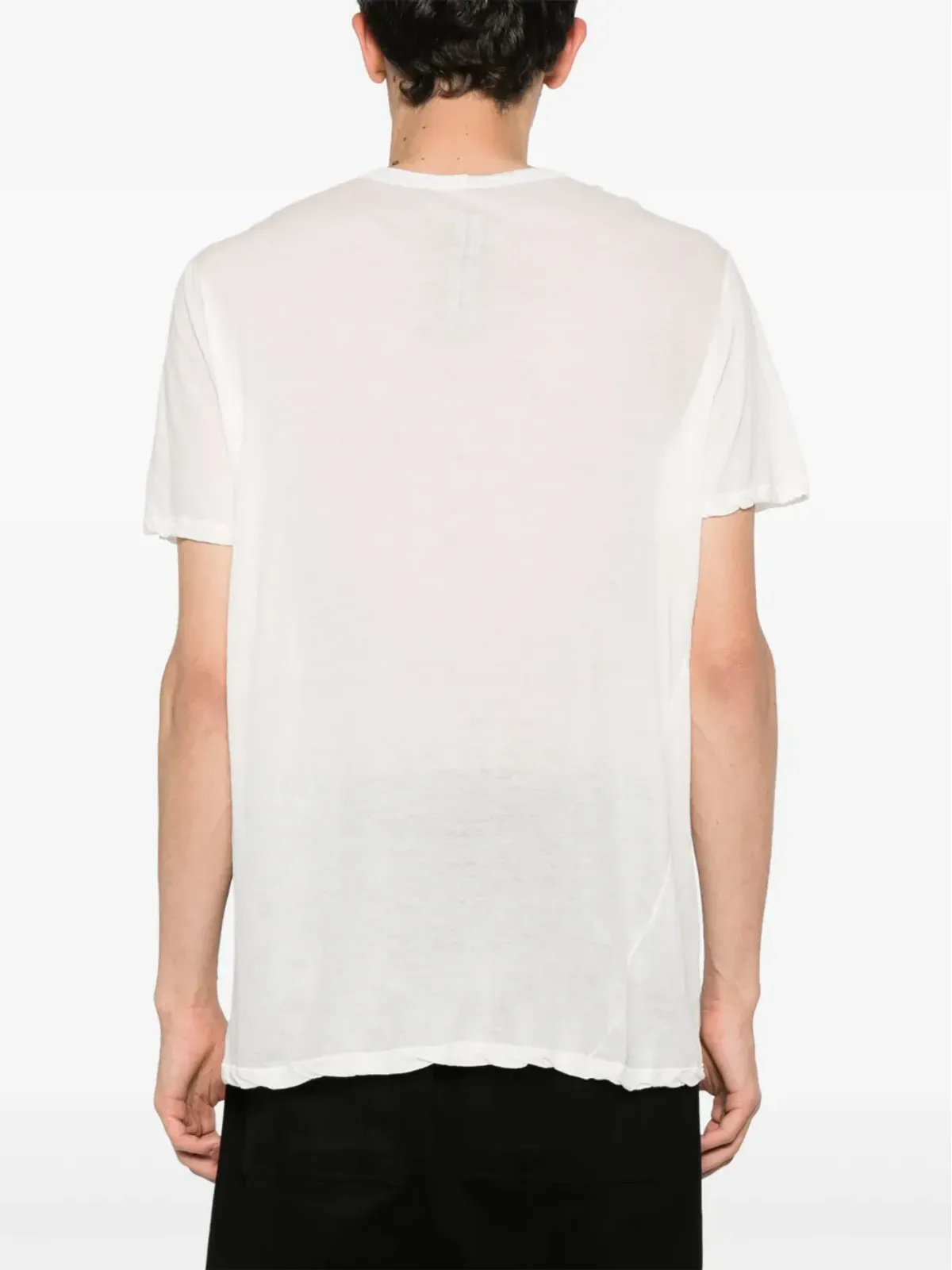 Rick Owens DRKSHDW レベル コットン セミシアー Tシャツ - ホワイト - 画像4