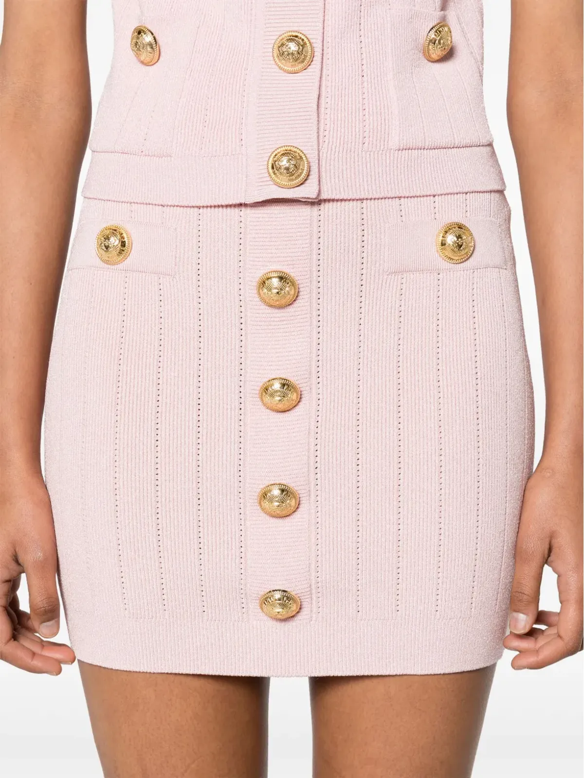 Balmain ハイウエスト ミニスカート ピンク - 画像5