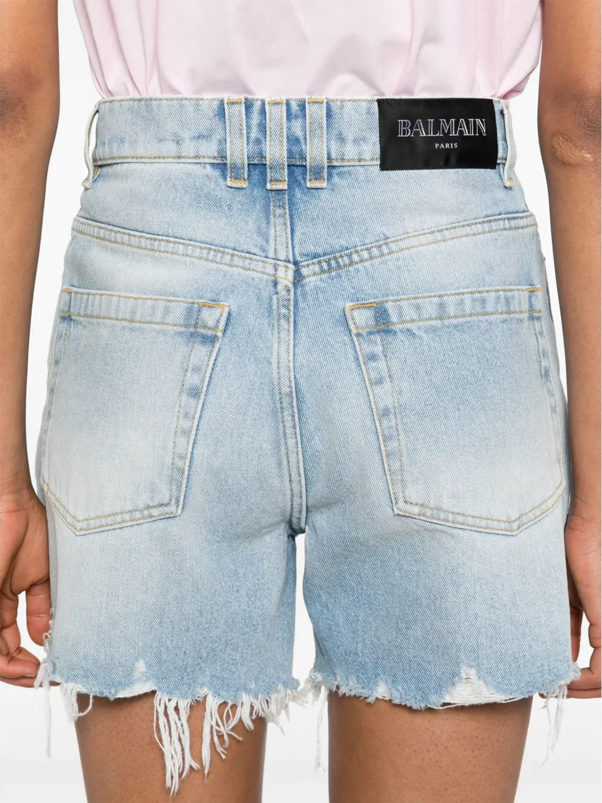 Balmain ハイライズデニムショーツ - 画像5