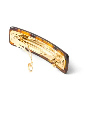 Prada べっ甲風エナメル ヘアクリップ - ブラウン - サムネイル2