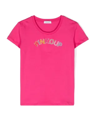 Pinko Kids ビーズロゴディテール コットンTシャツ - サムネイル1