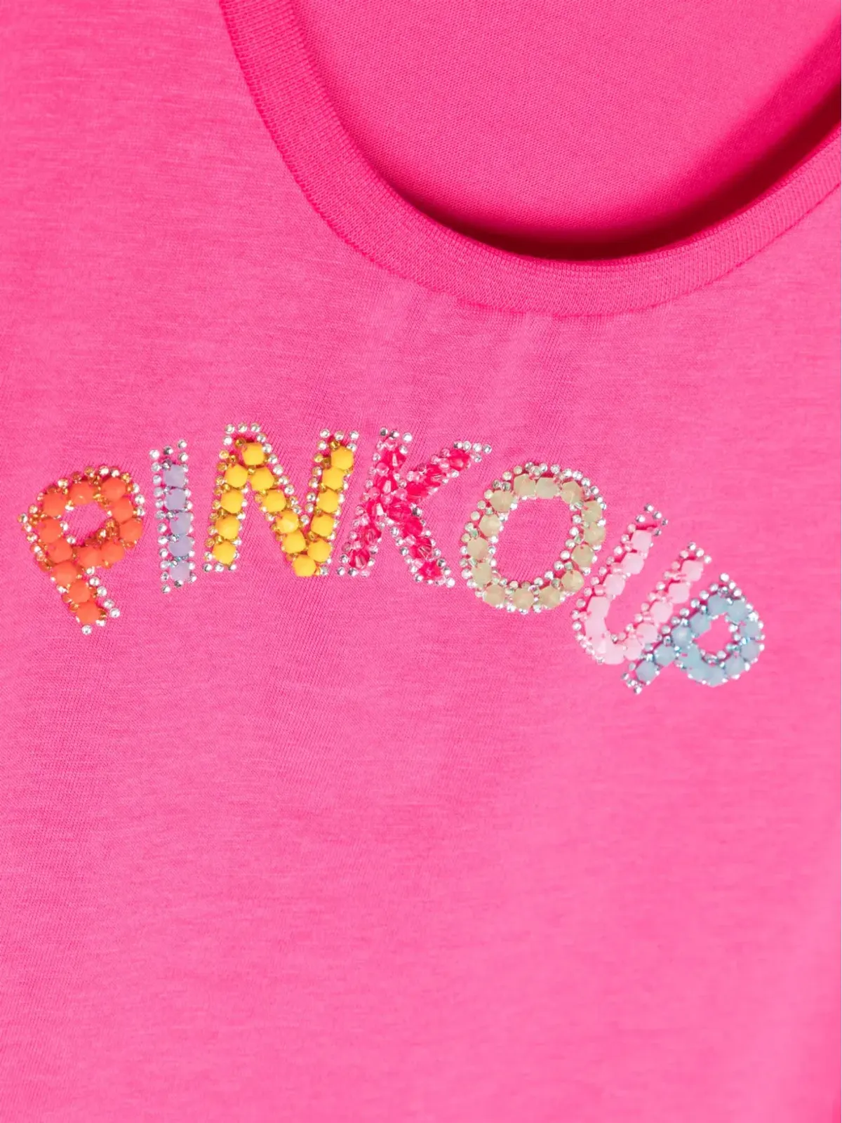 Pinko Kids ビーズロゴディテール コットンTシャツ - 画像3