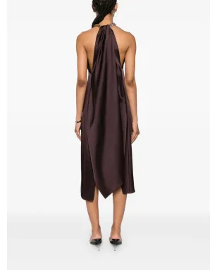 Stella McCartney ファラベラチェーン ミディドレス - ブラウン - サムネイル4