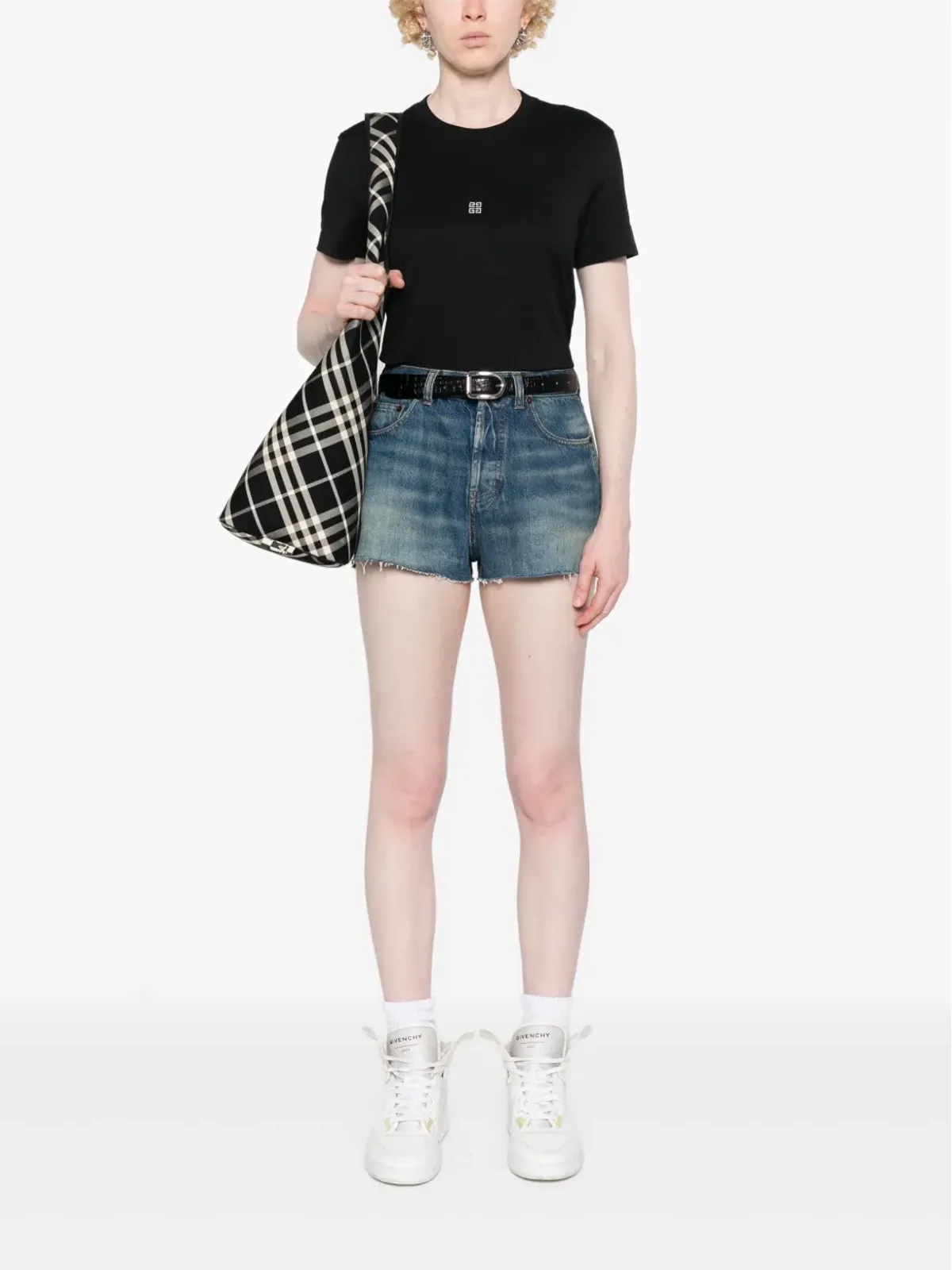 Givenchy 4G刺繍入り Tシャツ ブラック - 画像2