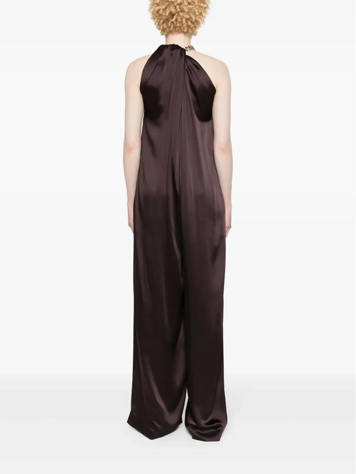 Stella McCartney チェーンリンクディテール付きジャンプスーツ ブラウン - 画像4