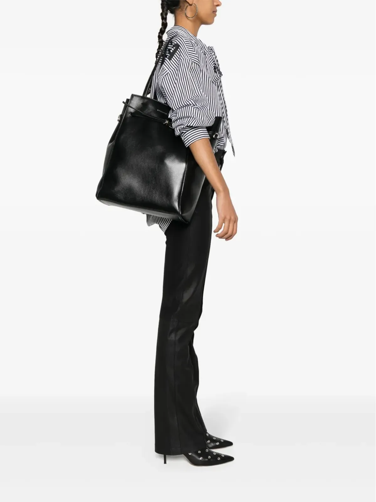 Givenchy ミディアム Voyou レザー トートバッグ - ブラック - 画像2
