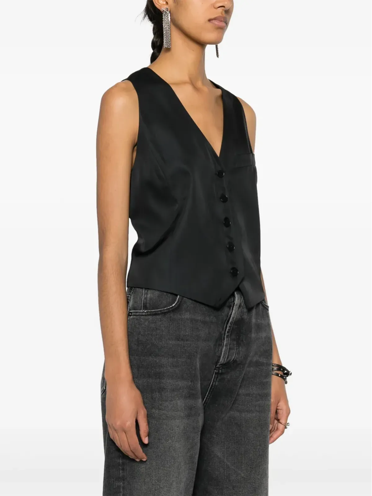 Zadig&Voltaire Emaux サテン ウェストコート風トップ - 画像3