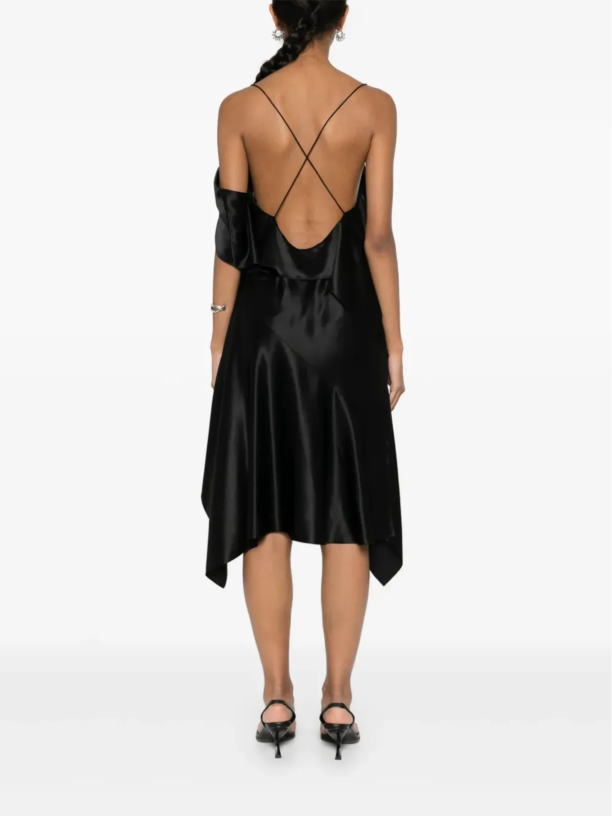 Givenchy ワンショルダー シルク ドレス - ブラック - 画像4