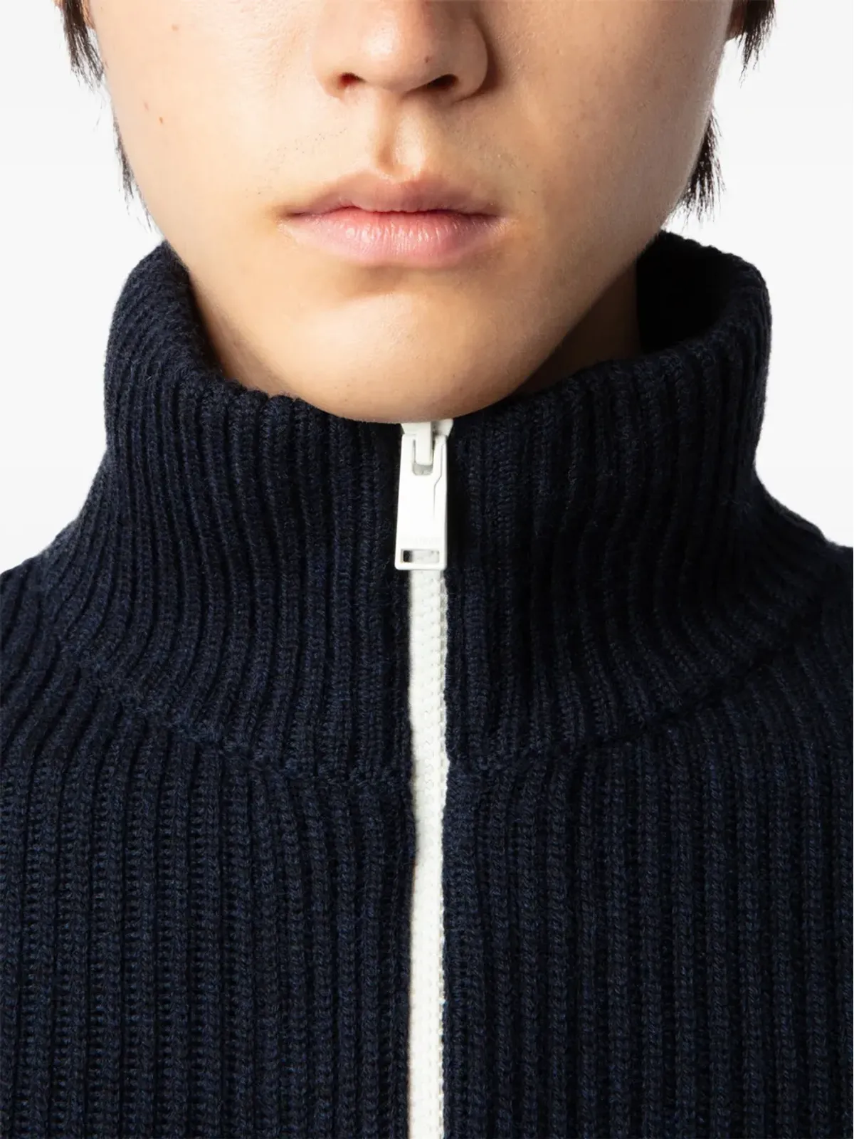 Zadig&Voltaire リブ編みウールカーディガン ブルー - 画像5