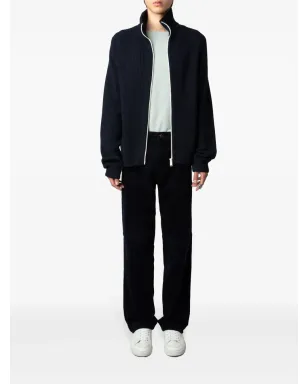Zadig&Voltaire リブ編みウールカーディガン ブルー - サムネイル2