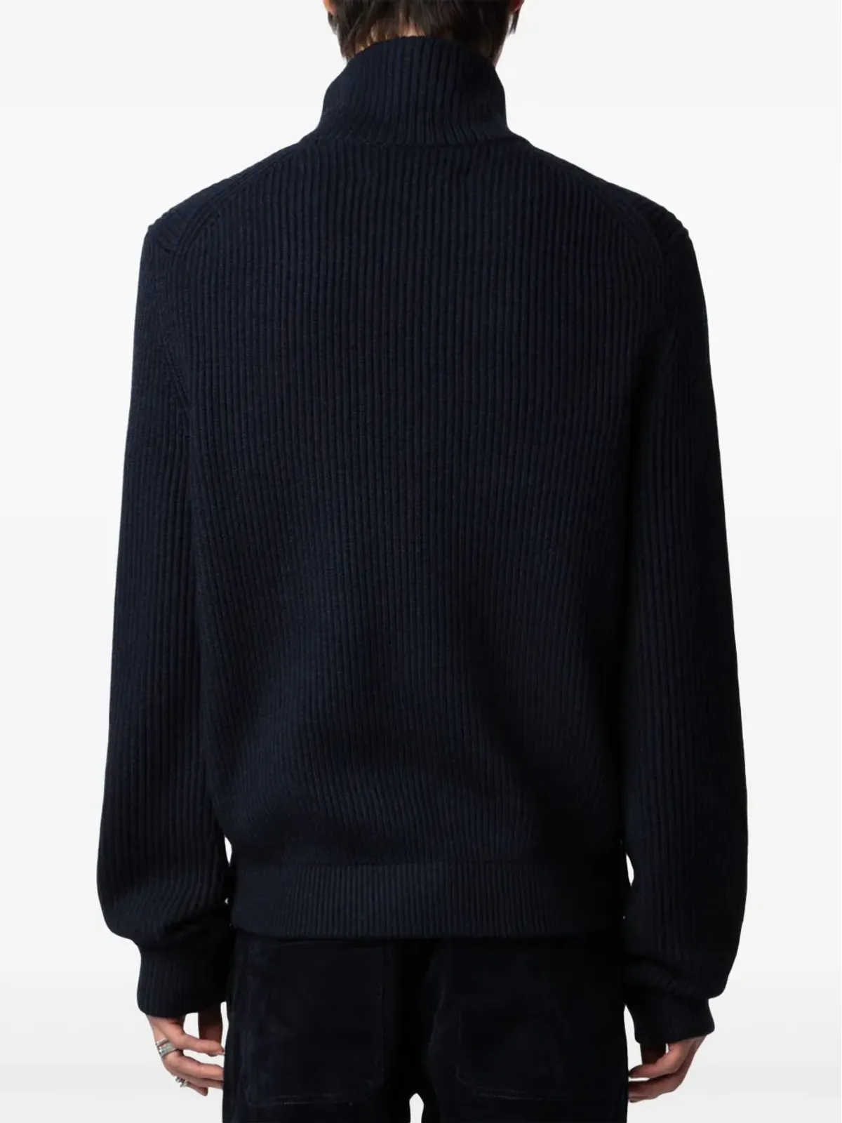 Zadig&Voltaire リブ編みウールカーディガン ブルー - 画像4