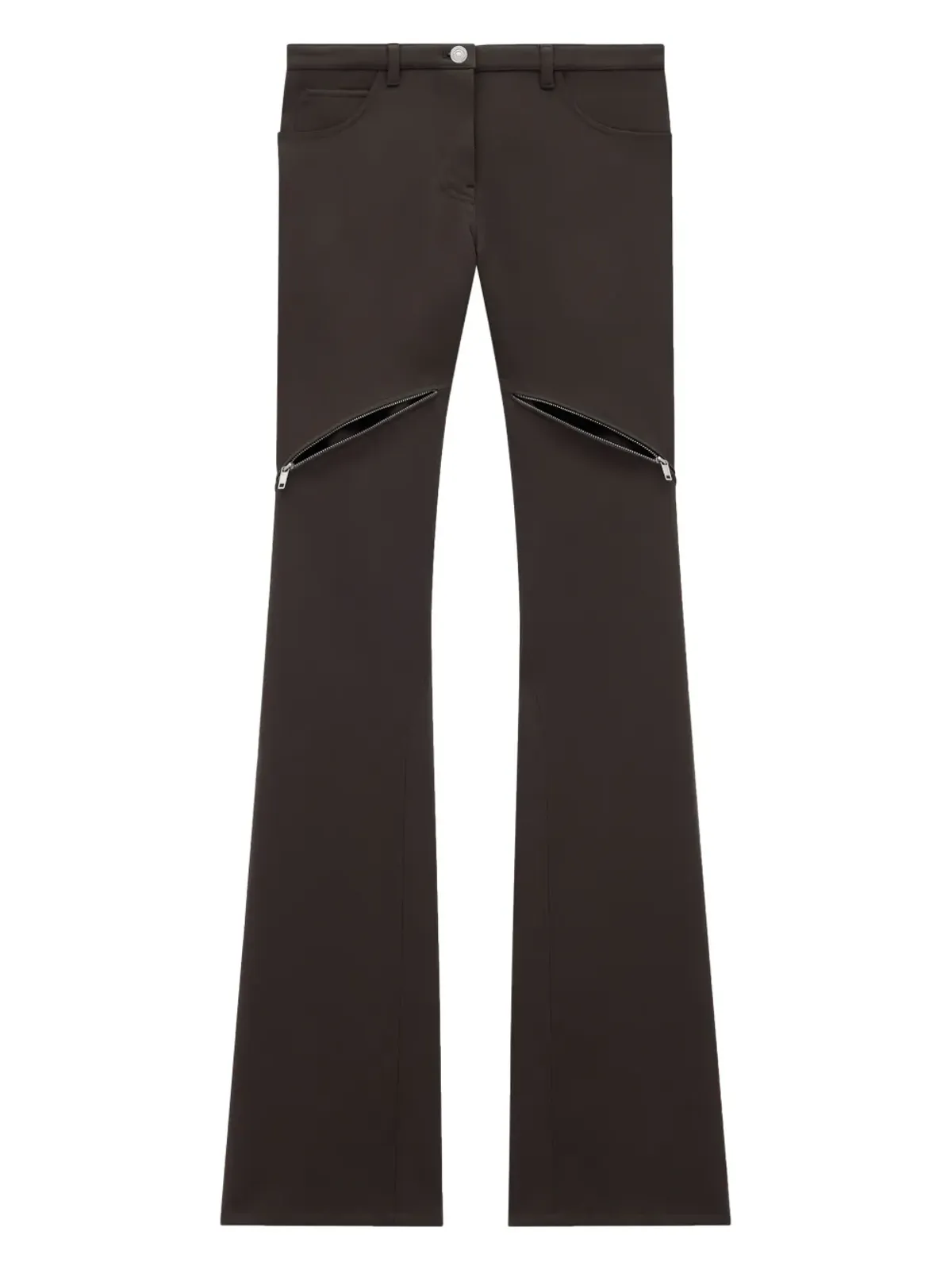 Courrèges Ellipse ローライズ ツイルパンツ ブラウン - 画像5
