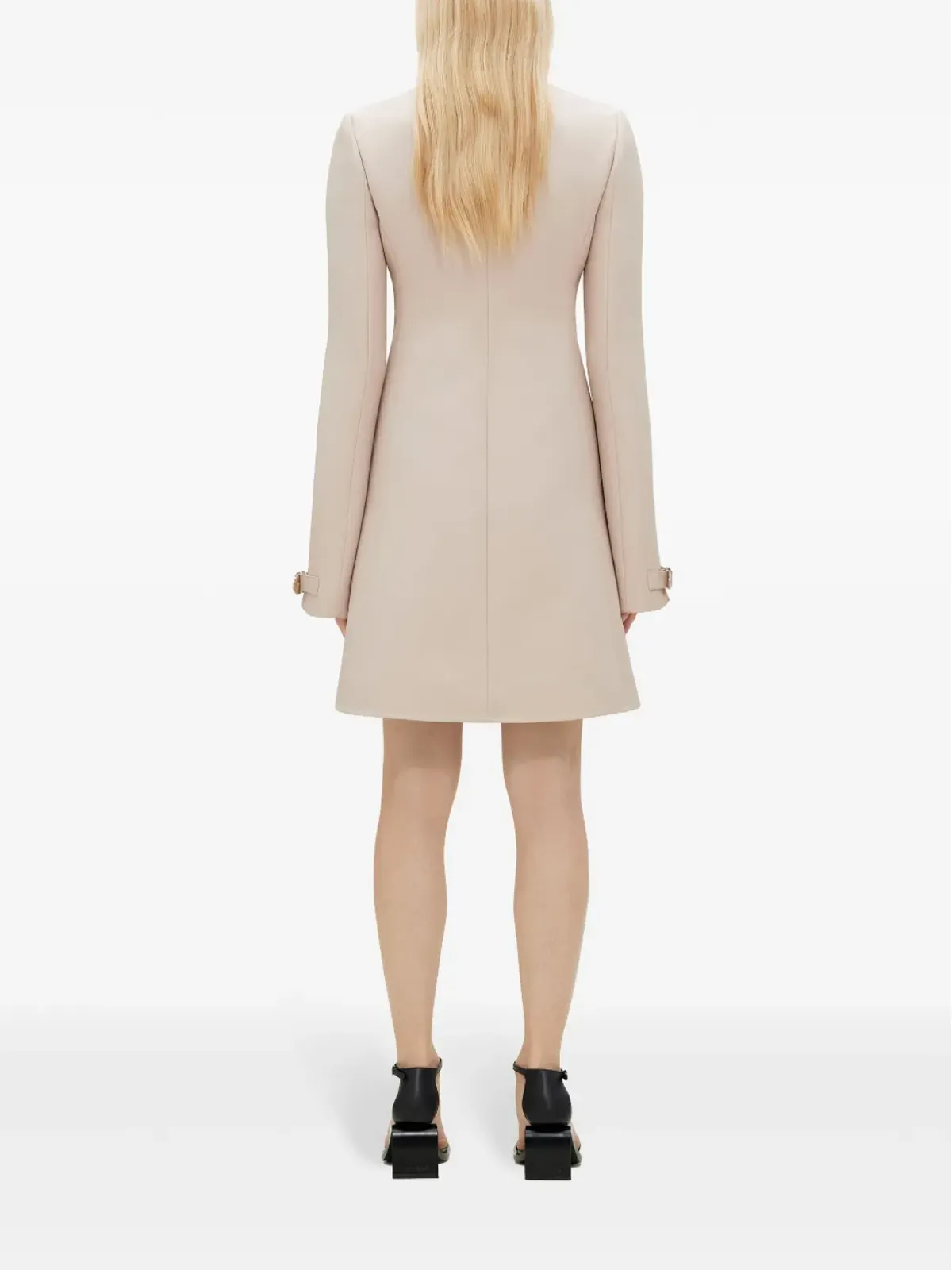Courrèges エリプス ツイル アシンメトリック コート - ニュートラルカラー - 画像4