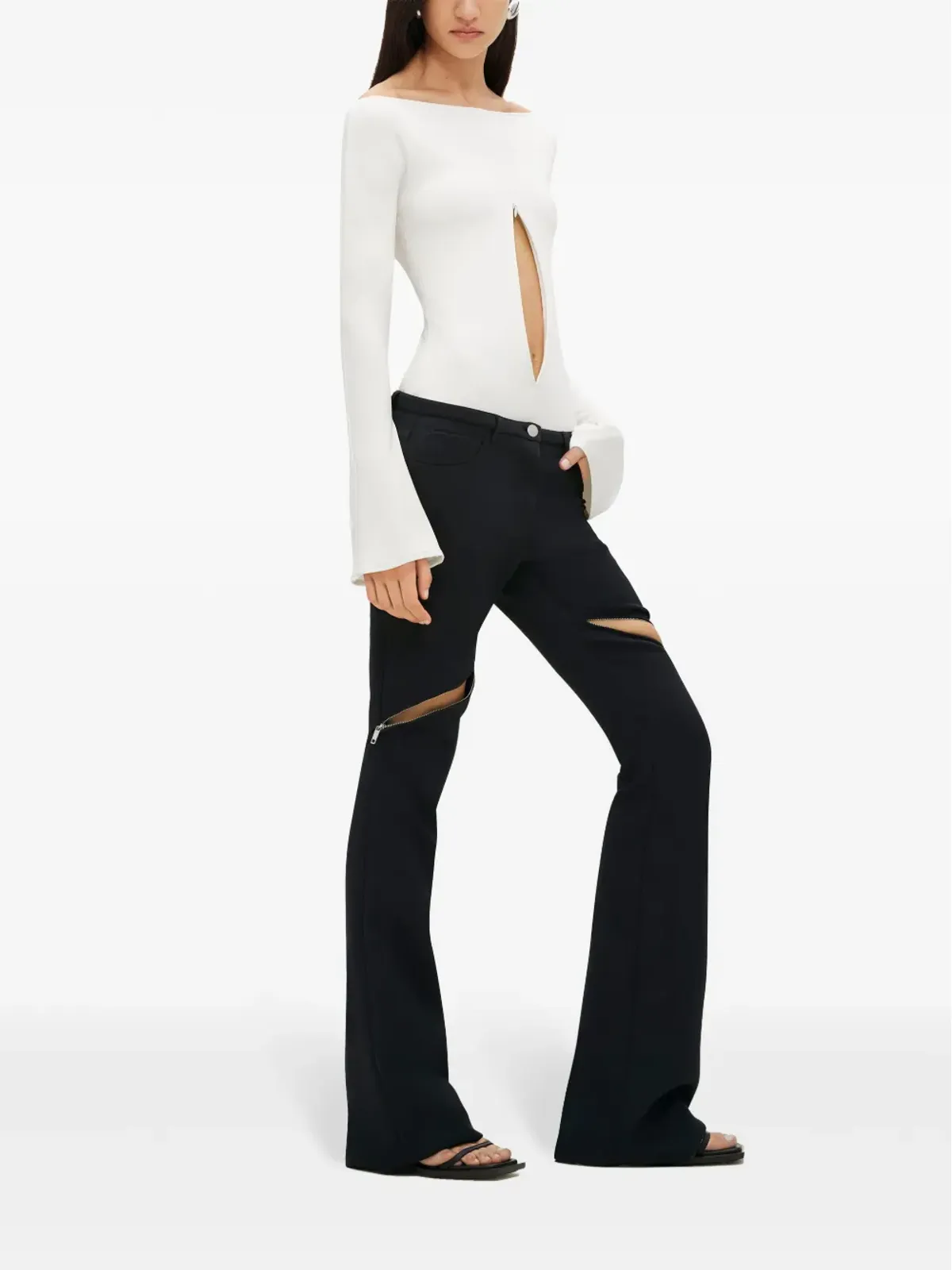 Courrèges オフショルダージップ付きボディスーツ - 画像4