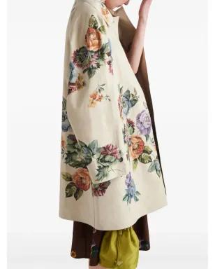 Prada フローラルプリント シングルブレスト コート - サムネイル3