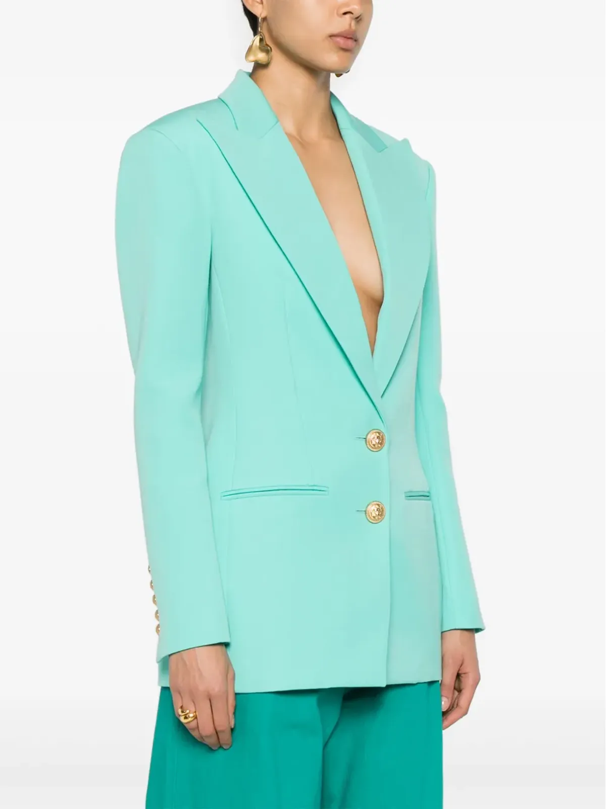 Balmain バージンウールのシングルブレスト ブレザー - ブルー - 画像3
