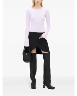 Courrèges ボートネックリブ編みセーター - パープル - サムネイル2
