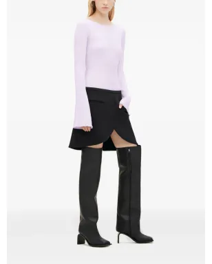 Courrèges ボートネックリブ編みセーター - パープル - サムネイル3