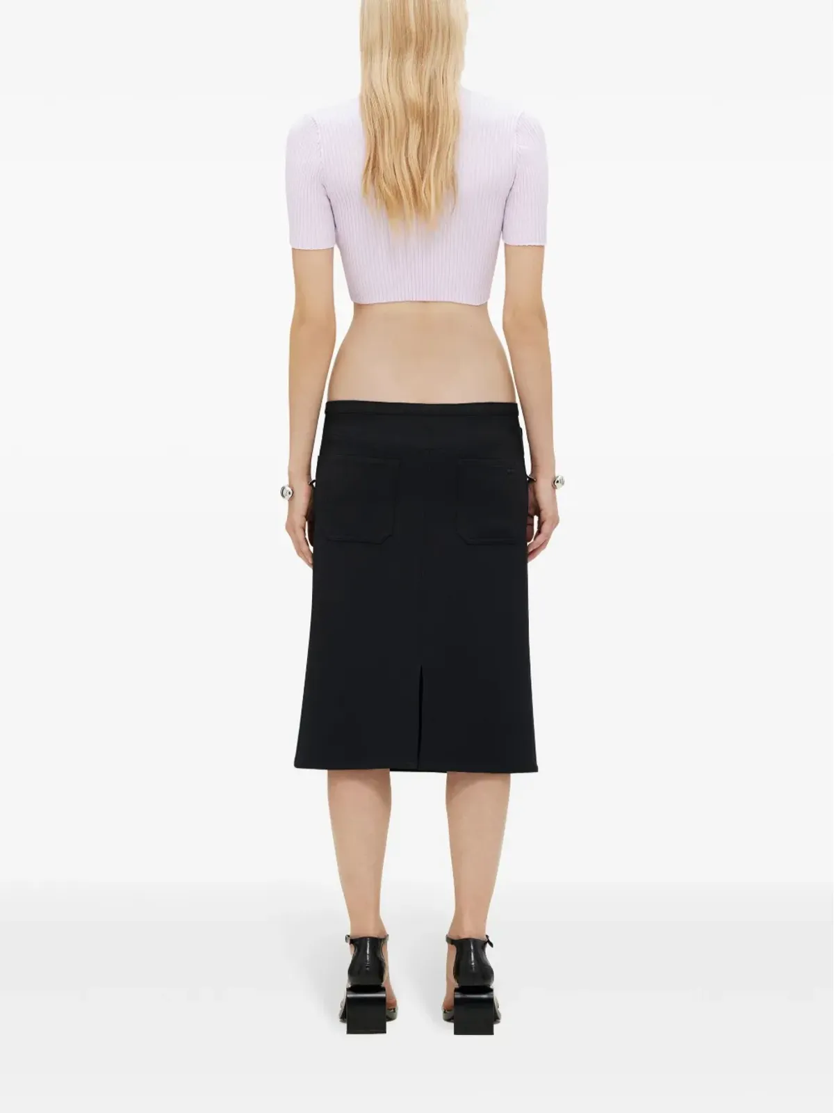Courrèges リブ編みVネックトップス - ピンク - 画像4