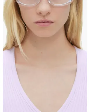 Courrèges V-neckリブ編みニットセーター - ピンク - サムネイル5
