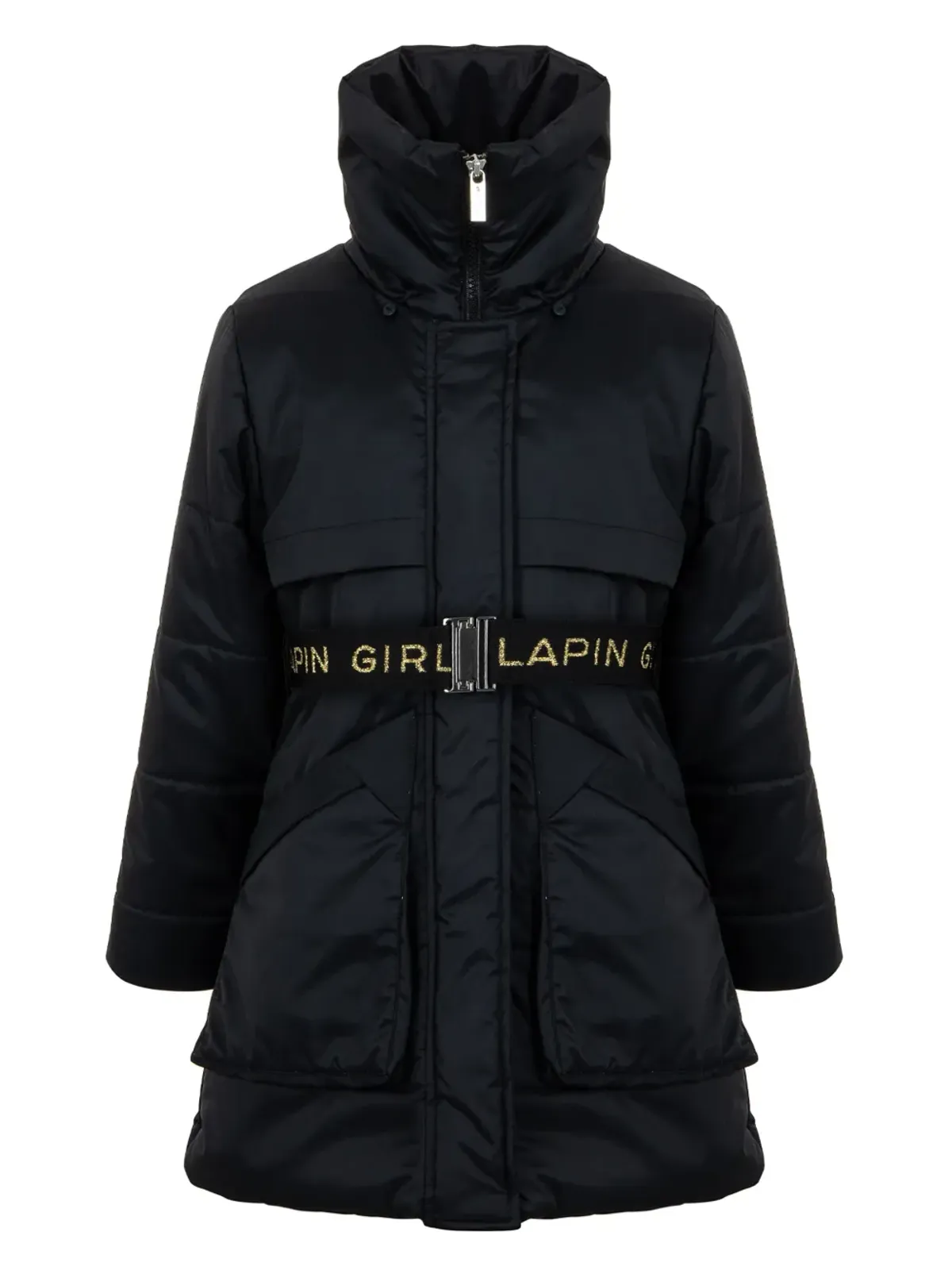 Lapin House Hooded Coat - Black - 画像5