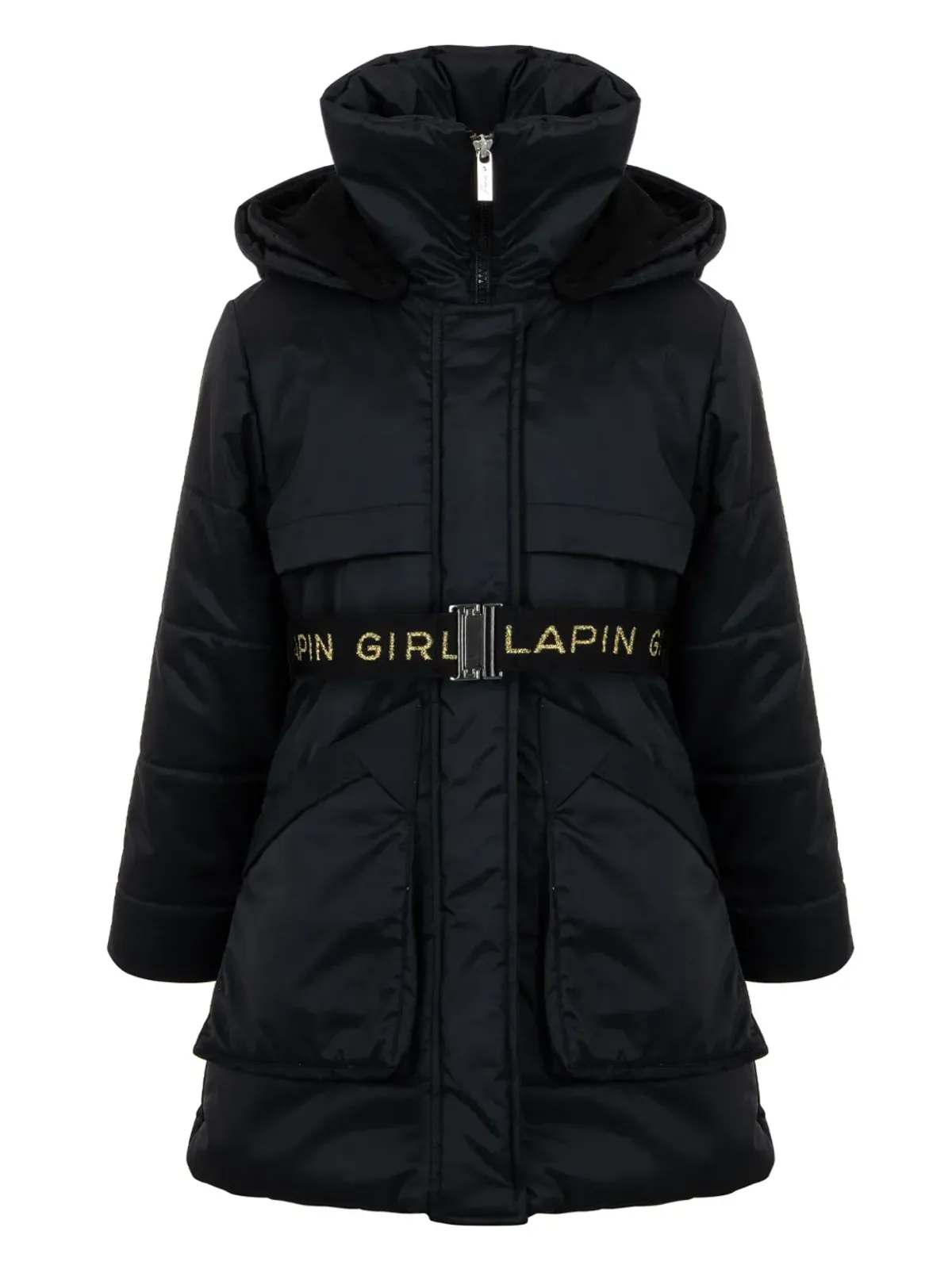 Lapin House Hooded Coat - Black - 画像3