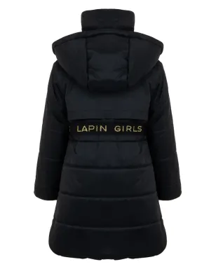 Lapin House Hooded Coat - Black - サムネイル4