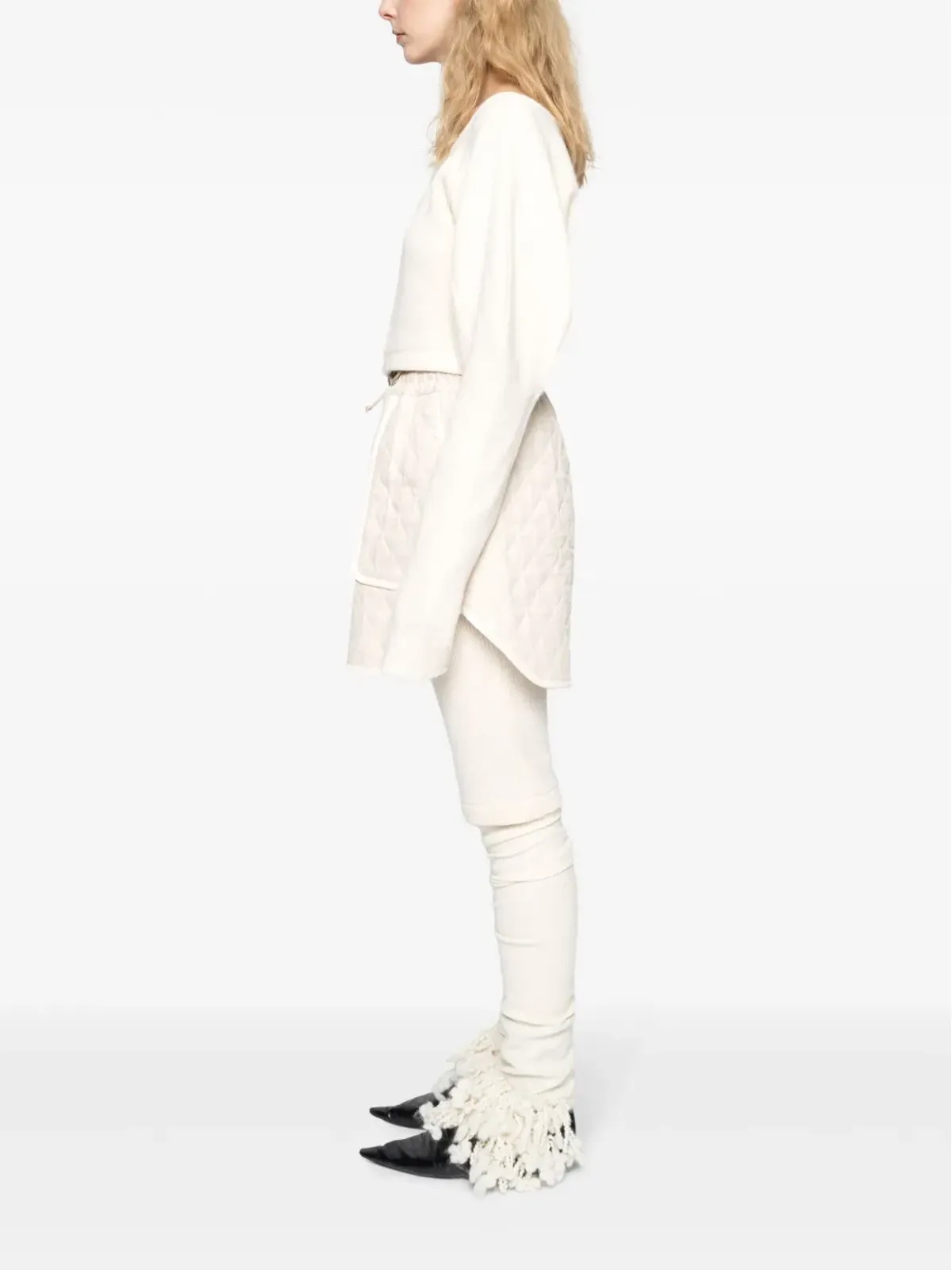 Muller Of Yoshiokubo cropped top - Neutrals - 画像3