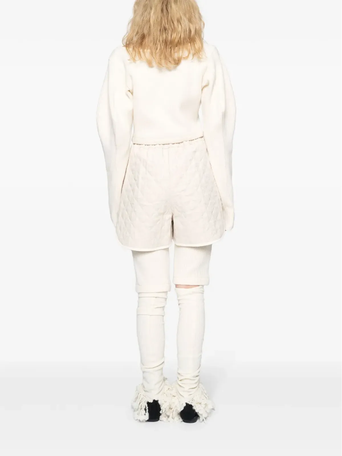 Muller Of Yoshiokubo cropped top - Neutrals - 画像4