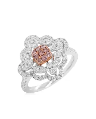 HYT Jewelry 18ktローズゴールドとプラチナ ダイヤモンドリング - サムネイル1