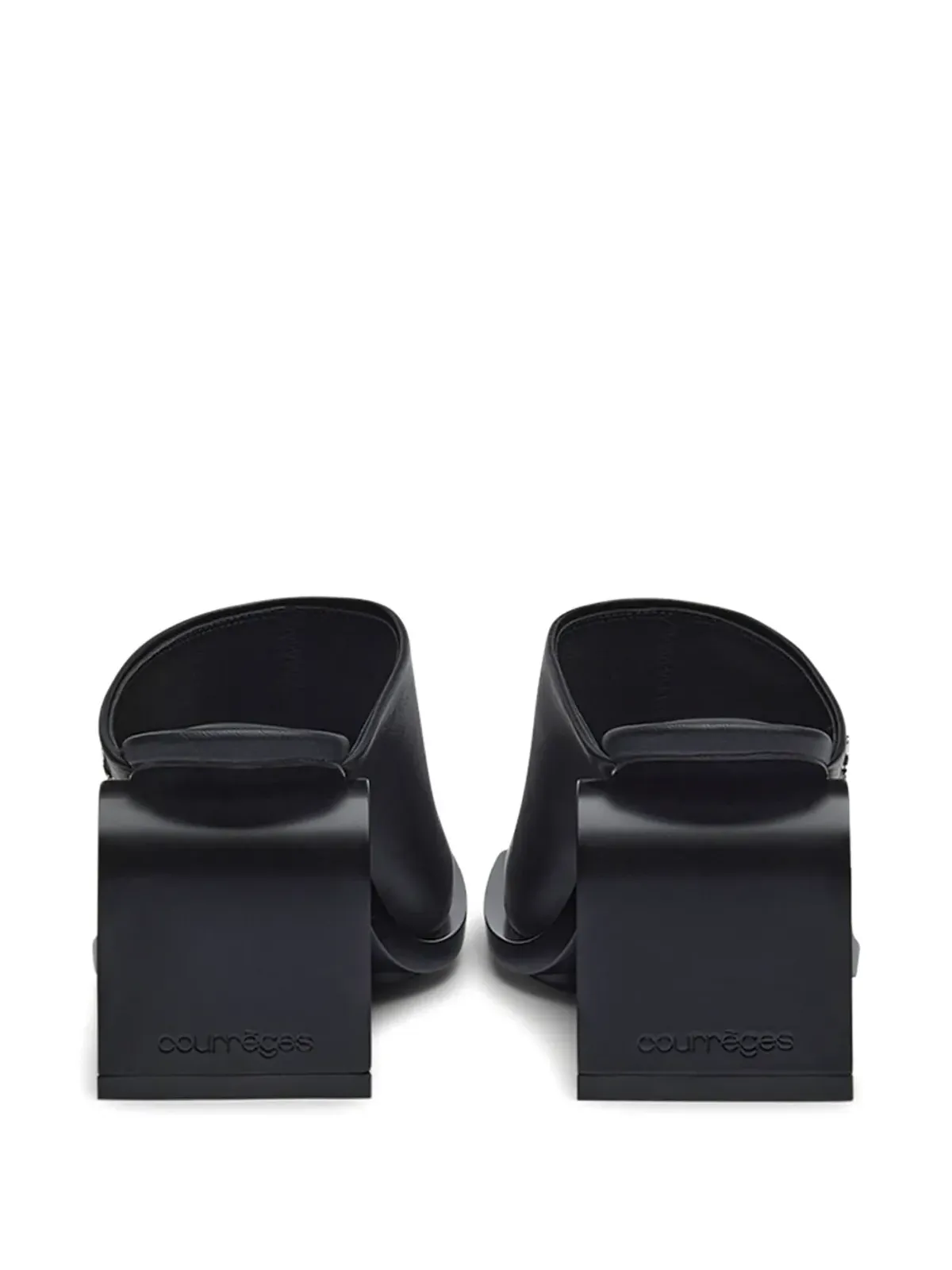 Courrèges ストリーム 75mm レザー ミュール - ブラック - 画像3