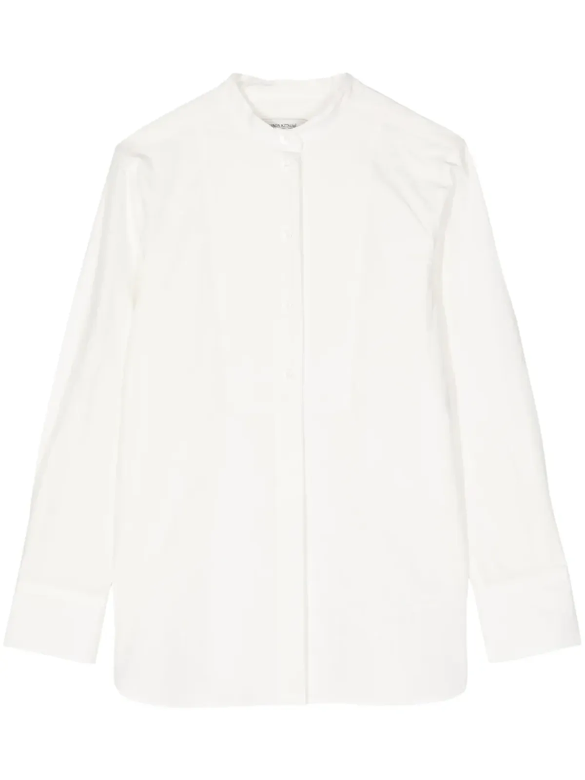Maison Kitsuné 襟なしコットンシャツ - ホワイト - 画像1