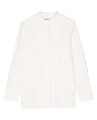 Maison Kitsuné 襟なしコットンシャツ - ホワイト - サムネイル1