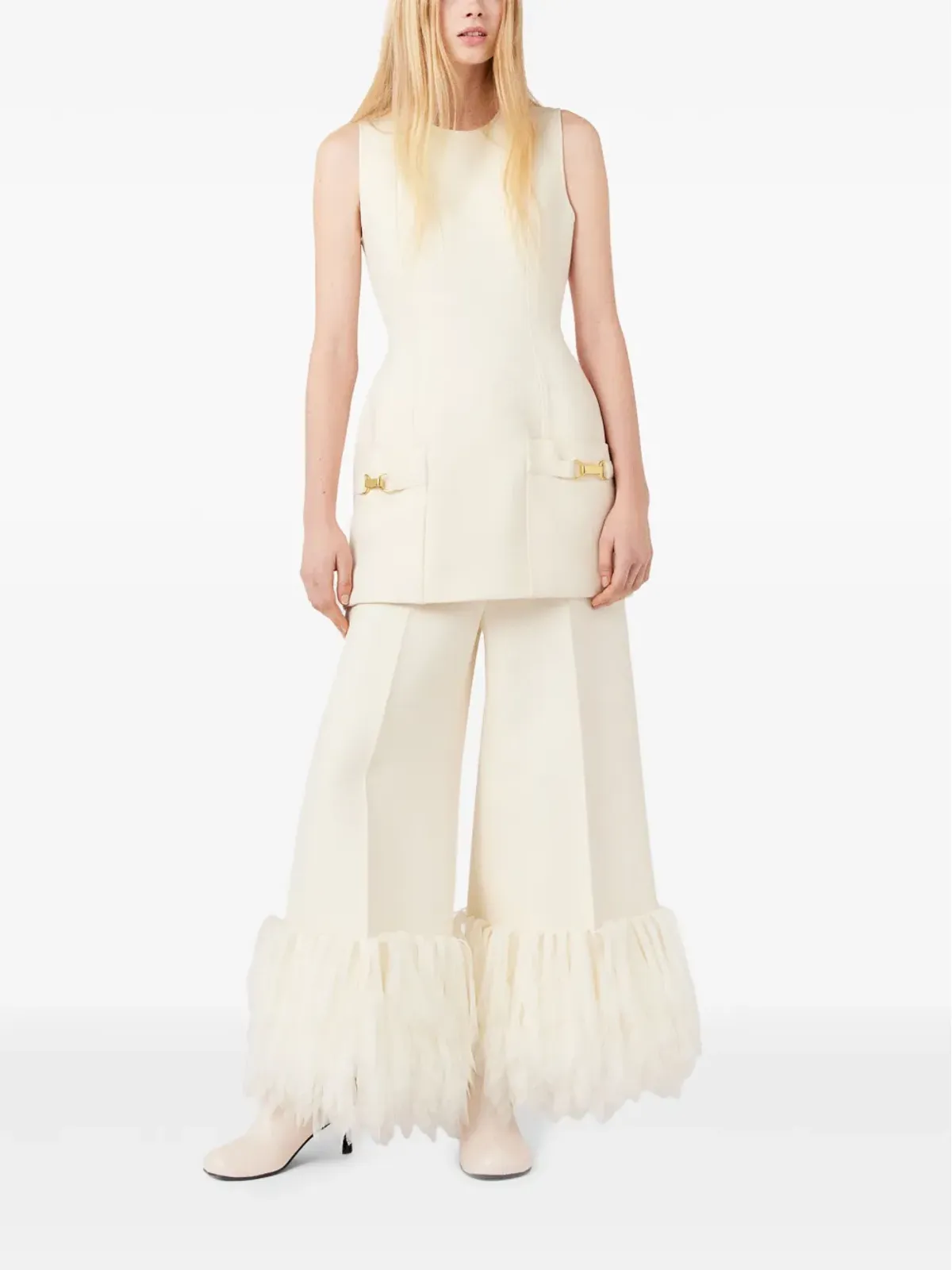 Stella McCartney モールドノースリーブドレス - ホワイト - 画像2
