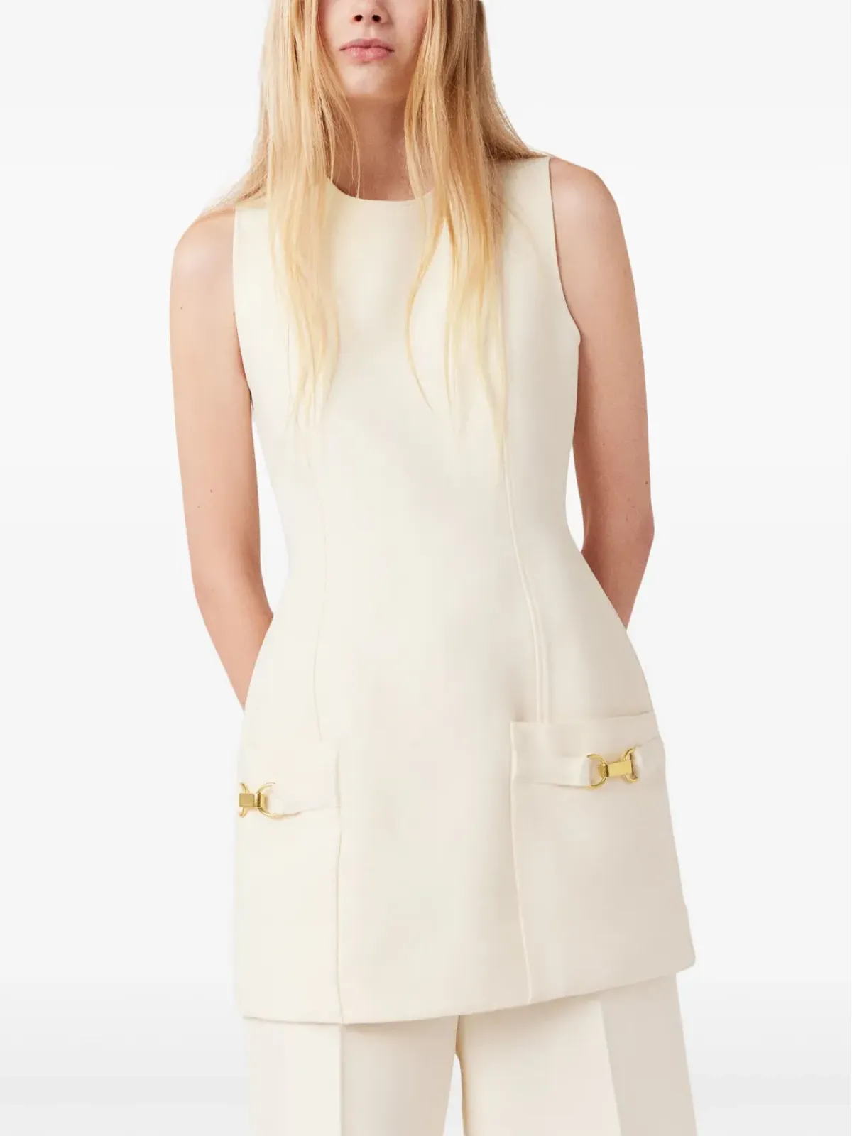 Stella McCartney モールドノースリーブドレス - ホワイト - 画像3