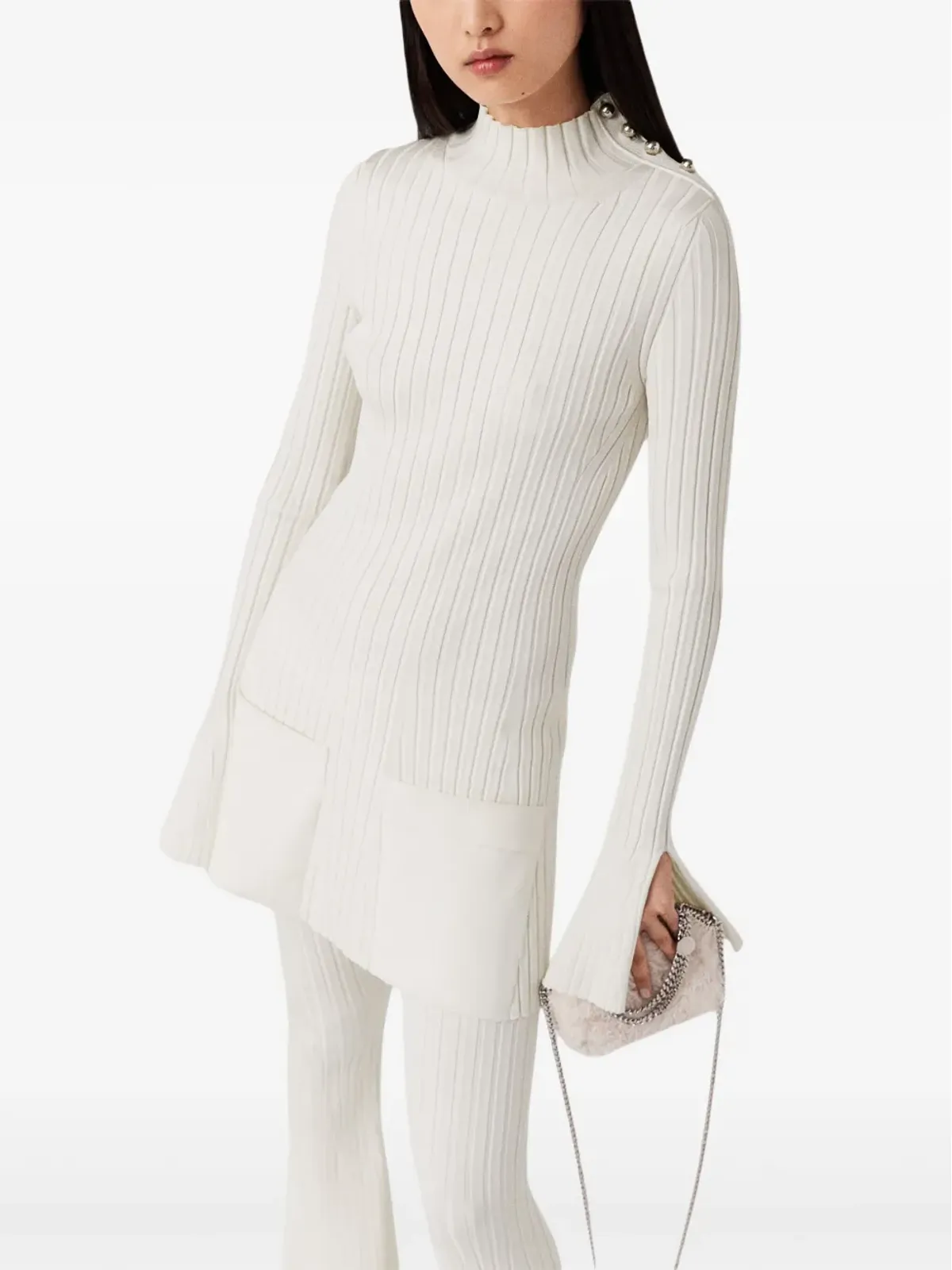 Stella McCartney リブ編みニットセーター - ホワイト - 画像4
