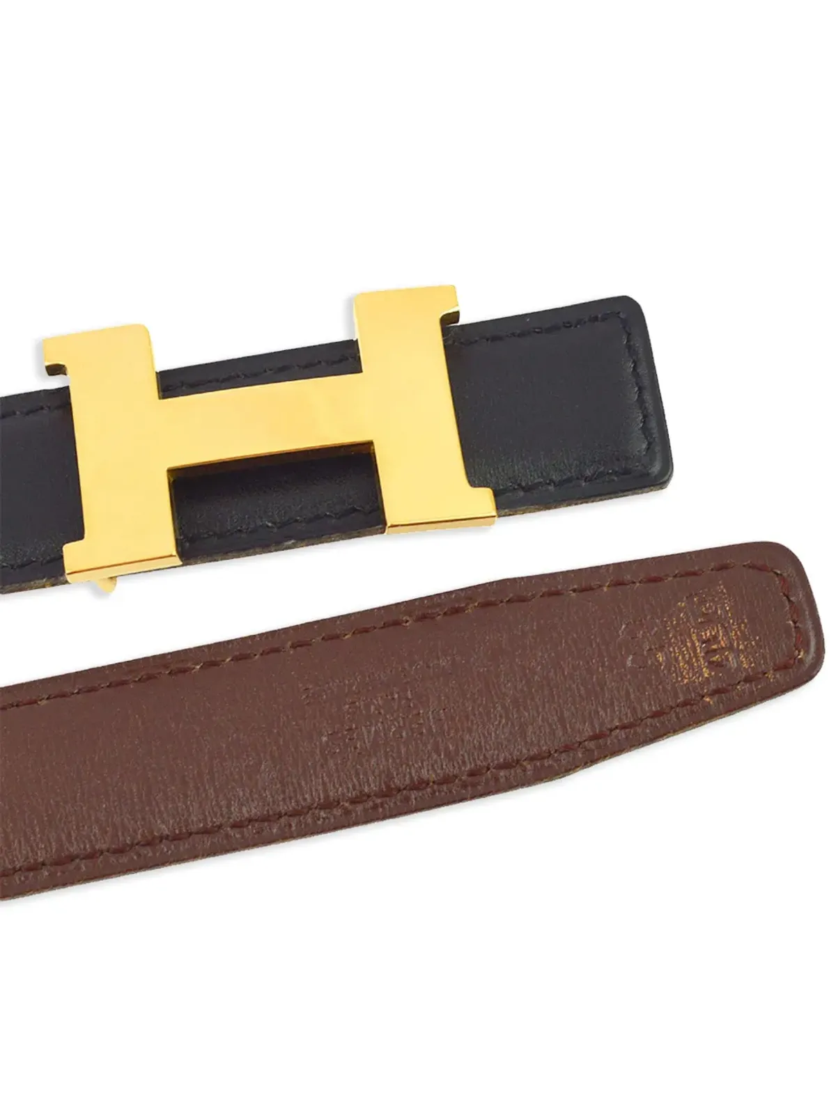 Hermès ビンテージ コンスタンス リバーシブル ベルト - ブラック - 画像3