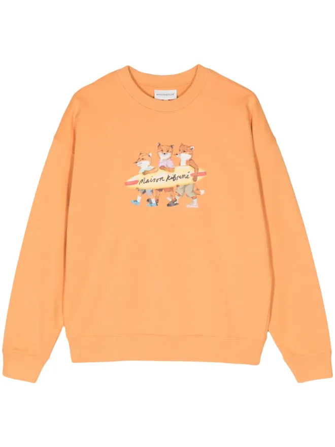 Maison Kitsuné Maison Kitsuné Surfing Foxes コットン スウェットシャツ - オレンジの商品画像