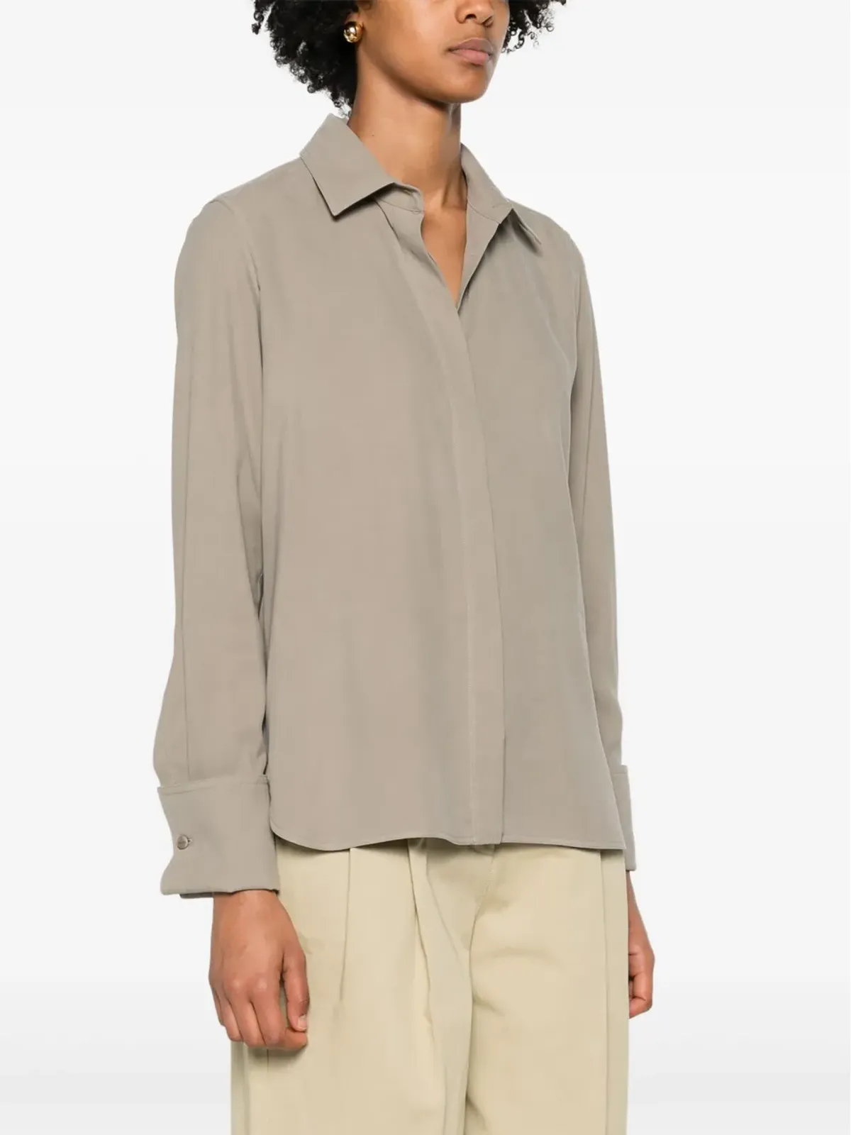 Max Mara キャンディア シルクシャツ - ニュートラルカラー - 画像3
