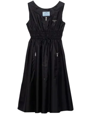 Prada ロゴアップリケ Re-Nylon ミディドレス - ブラック - サムネイル1