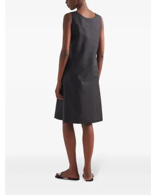 Prada ロゴアップリケ Re-Nylon ミディドレス - ブラック - サムネイル3