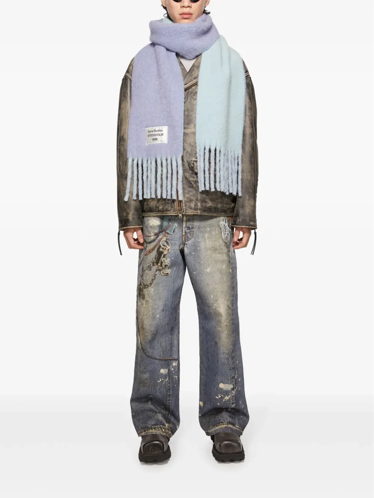 Acne Studios フリンジロゴスカーフ - 画像5