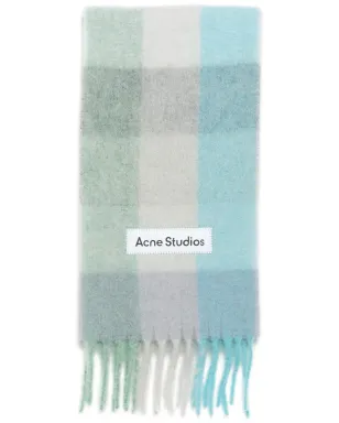 Acne Studios ロゴパッチチェック柄スカーフ - サムネイル1