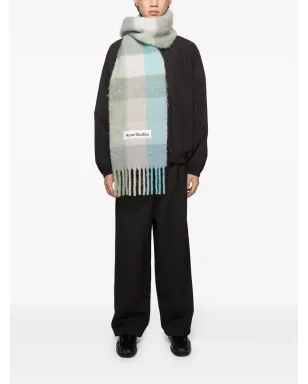 Acne Studios ロゴパッチチェック柄スカーフ - サムネイル5
