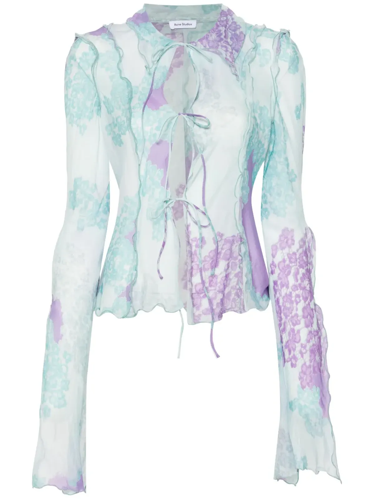 Acne Studios 花柄プリントの半透けシャツ - 画像1