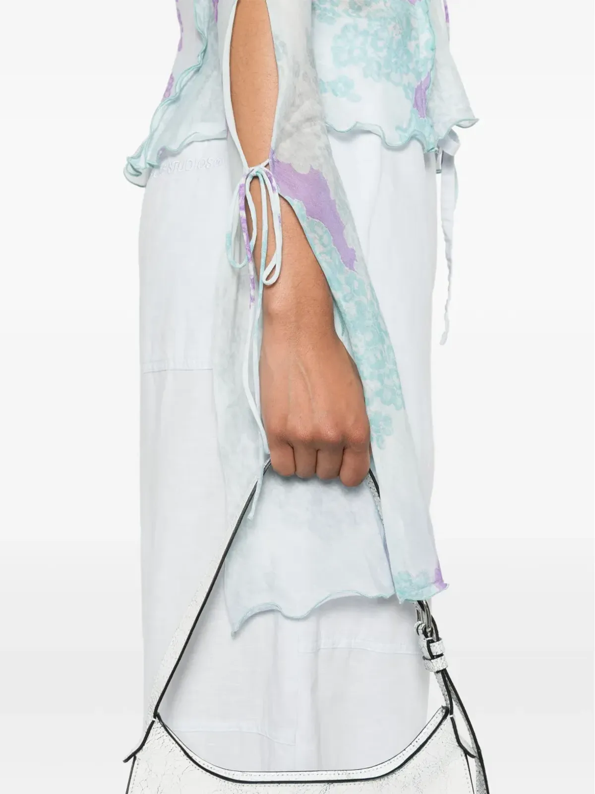 Acne Studios 花柄プリントの半透けシャツ - 画像5